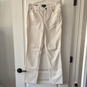 Talbots Cream Corduroy Straight-Leg Jeans